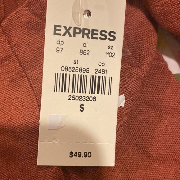 Express Linen Blend Off The Shoulder Top Size S - Picture 8 of 8
